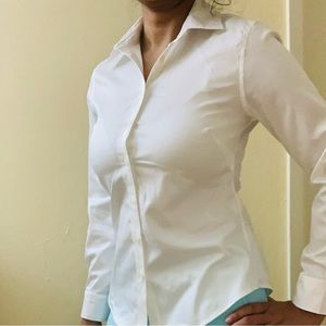 Banana Republic Tailored White Work Shirt- Petite